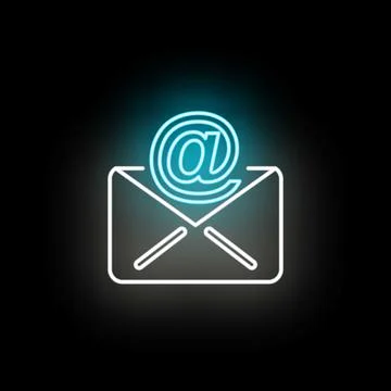 Email contact message symbol glowing neon icon Stockillustratie