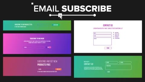 Email Contact, Subscribe Form Vector. Text Box And Button. Submit Form Stock Illustration