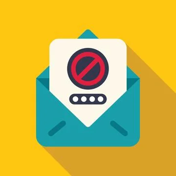 Email containing forbidden password notification icon Illustrazione stock
