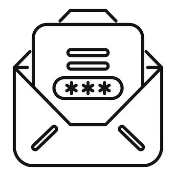 Email containing password protected document for secure data transfer Stock Illustration