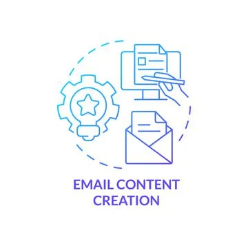 Email content creation blue gradient concept icon Stock Illustration