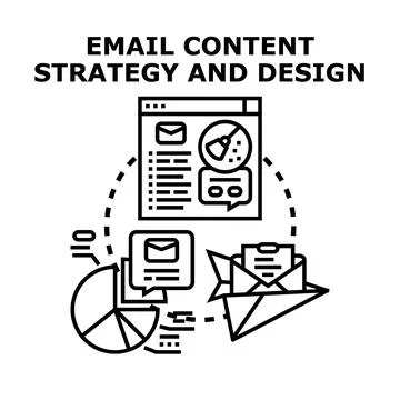 Email content strategy and design concept marketing Stock Illustration