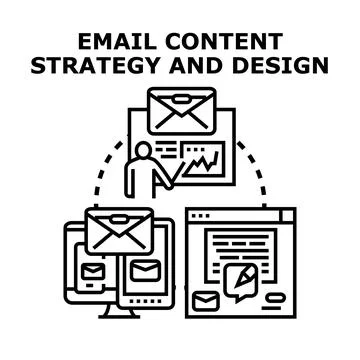 Email content strategy and design for digital marketing Stock Illustration