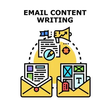 Email content writing strategy creating digital marketing campaign イラスト素材