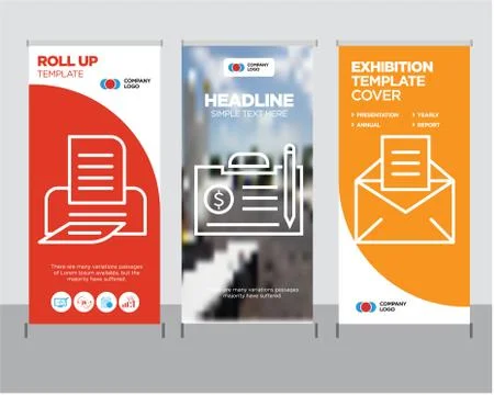 Email, contract, print roll up Illustrazione stock