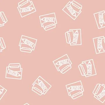 Email copywriting line vector seamless pattern Stock Illustration