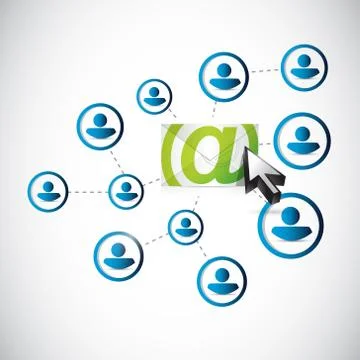 Email correspondence people network link Stock Illustration