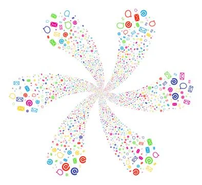 Email Curl Flower Shape 스톡 일러스트