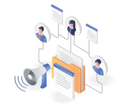 Email data network and online team Stock Illustration