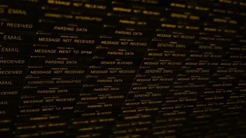 Email Data Transfer Database over Internet Connection - Retro Version Stock Footage 289485791