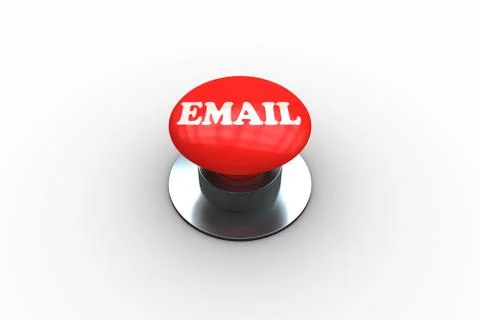 Email on digitally generated red push button Stock Illustration