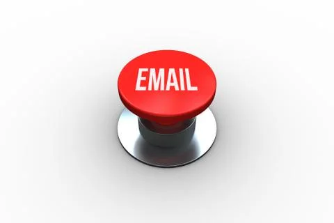 Email on digitally generated red push button Stock Illustration