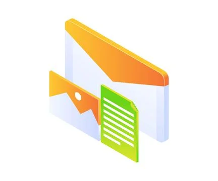 Email document and pictures Stock Illustration