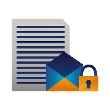 Email document letter security data イラスト素材