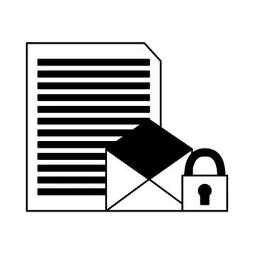 Email document letter security data 스톡 일러스트