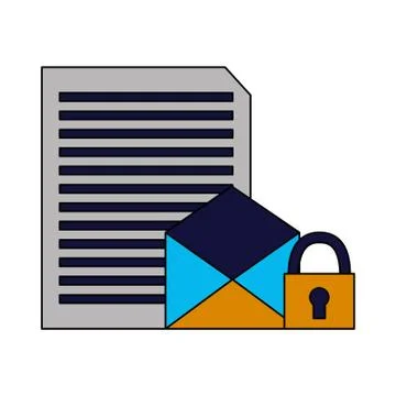 Email document letter security data 스톡 일러스트