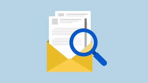 Email Document Search Icon 2d Animation with Alpha Matte Stock Footage 334827997