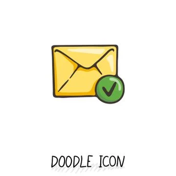 Email doodle icon. Vector pictogram Stock Illustration