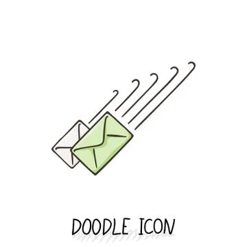 Email doodle icon. Vector pictogram Illustrazione stock