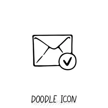 Email doodle icon. Vector pictogram Stock Illustration