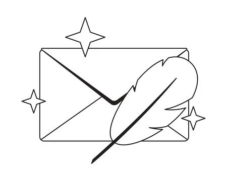 Email draft modern black and white UI element Stock Illustration