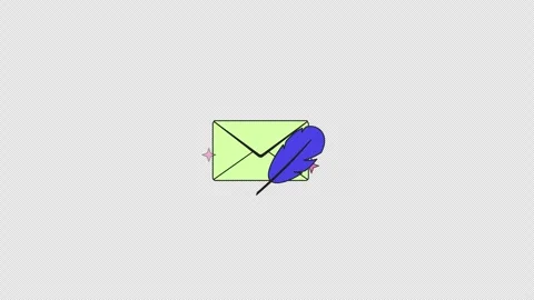 Email draft neubrutalism UI element animation Stock Footage 336186506