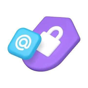 Email electronic mail security cyber crime safety antivirus protect 3d icon r Stock Illustration