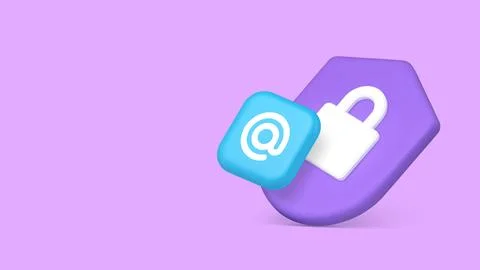 Email electronic mail security cyber crime safety antivirus protect copy spac Stock Illustration