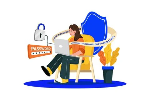 Email encryption ensures privacy and security. Stock Illustration