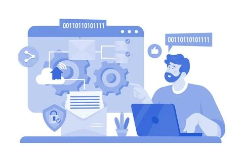 Email encryption ensures privacy and security. Stock Illustration