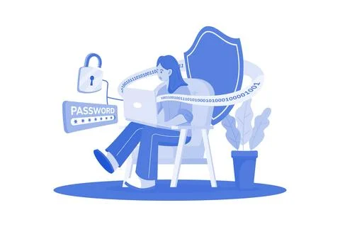 Email encryption ensures privacy and security. Stock Illustration
