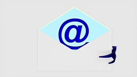 Email Envelope Alpha Channel Looped Video Stock Footage 148136752