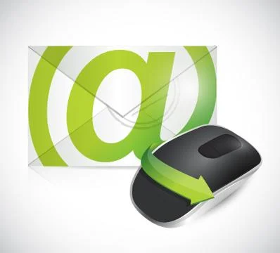 Email envelope and mouse illustration Stock Illustration