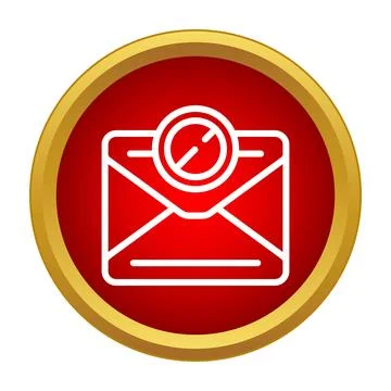 Email envelope with barred circle indicating blocked message イラスト素材