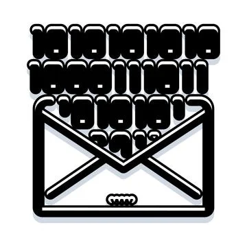Email envelope with binary data stream concept Stock Illustration