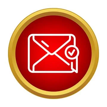 Email envelope with check mark icon sending completed Stock Illustration