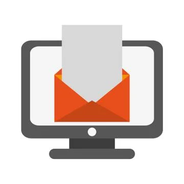 Email envelope on computer screen Illustrazione stock