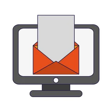 Email envelope on computer screen Stock-Illustration