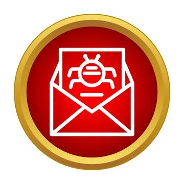 Email envelope with computer virus bug icon イラスト素材