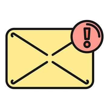 Email envelope displaying a red warning sign イラスト素材
