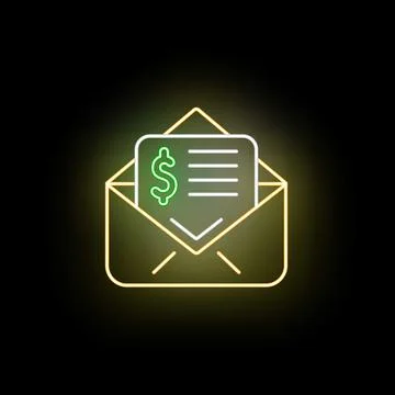 Email envelope with financial invoice or bill Stock Illustration