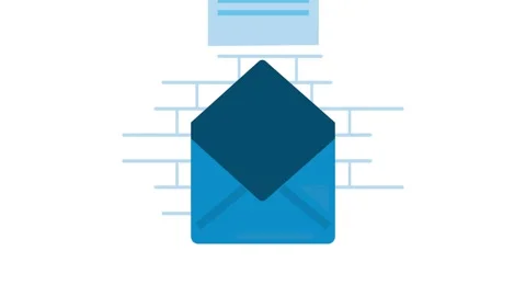 Email envelope icon animation with emerging document motion graphic. 動画素材 338314808