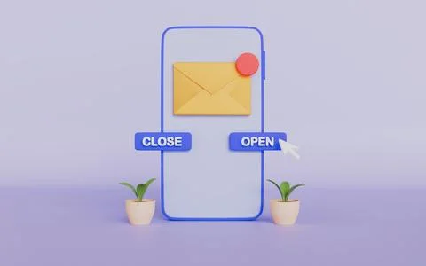 Email envelope icon with notification new message, Unread email イラスト素材