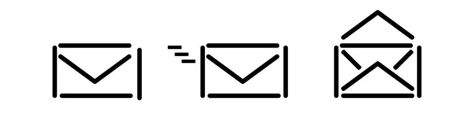 Email envelope icon set. Vector. Stock Illustration