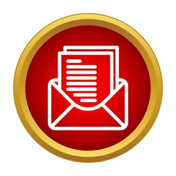 Email envelope icon showing incoming messages and document Stock Illustration