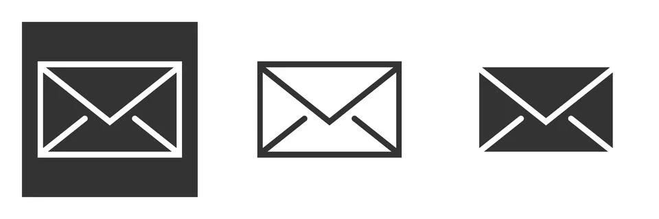 Email envelope icon vector illustration isolated on white background. symbol  Stock Illustration