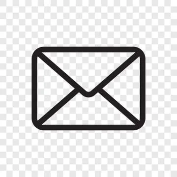 Email envelope icon. Vector mail message symbol isolated on transparent backg Stock Illustration
