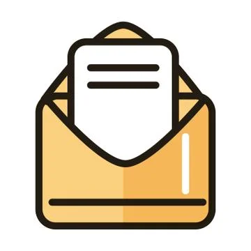 Email envelope letter internet web technology interface line and fill style icon 스톡 일러스트