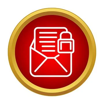 Email envelope with locked padlock icon illustrating secure communication Stock Illustration