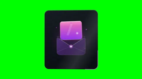 Email Envelope Message Notification Card Unfolding on Green Screen. Stock Footage 346368917